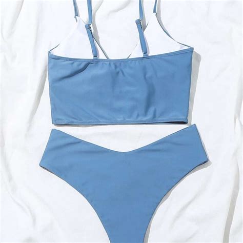 Bellanblue Swim Dusty Blue V Neck Bikini Swim Suit Sexy Cheeky Beach Poshmark