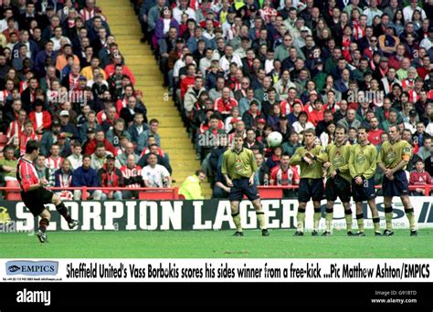 Sheffield Uniteds Vass Borbokis His Sides Winner From Free Kick Hi Res