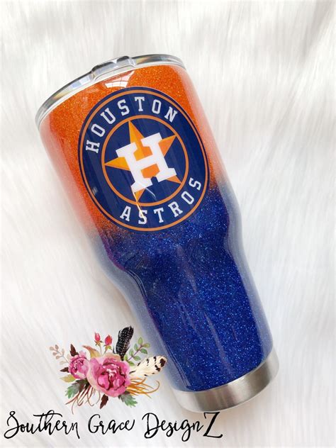 Houston Astros Glitter Cupglitter Yetihouston Astros Etsy