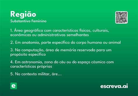 O Que Significa Regiao - Região - Significado e Sinônimo - escreva.ai