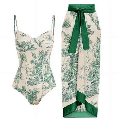 Pstuiky Women Pieces Beach Swimsuit Floral Print Bikini Swimsuit With Cover Up Wrap Skirt