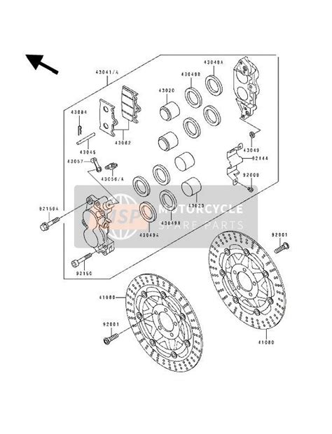Kawasaki ZZ-R1100 1994 Spare Parts | Kawasaki, Front brakes, Spare parts
