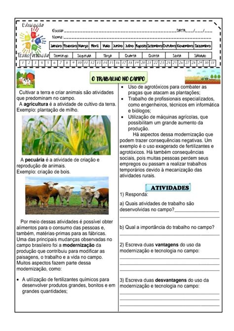 Agricultura Pecuaria E Extrativismo 3 Ano - Atividades do Campo: Agricultura, pecuária e extrativismo para 3º ano ...