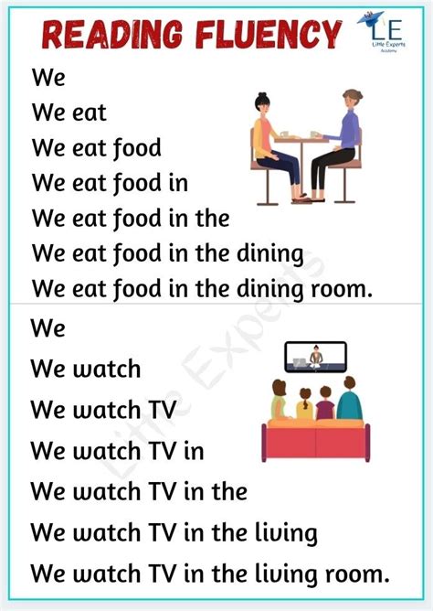 Reading Fluency Free Printables For Kids Little Experts Artofit