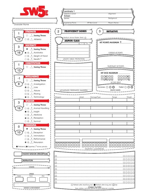 Sheet Character Fillable Rpg Star Wars Pdf Pdf Role Playing Games