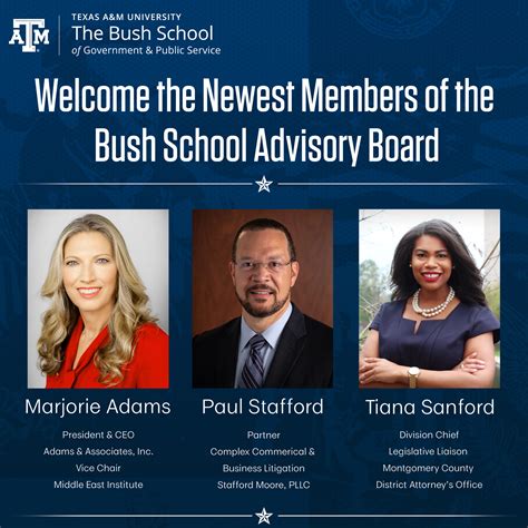 New Board Members Join Bush School Advisory Board • The Bush School of ...