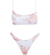 Amazon VOLAFA Women S Triangle Bikini Set String Swimsuit Print Tie Smocked Ruched Two
