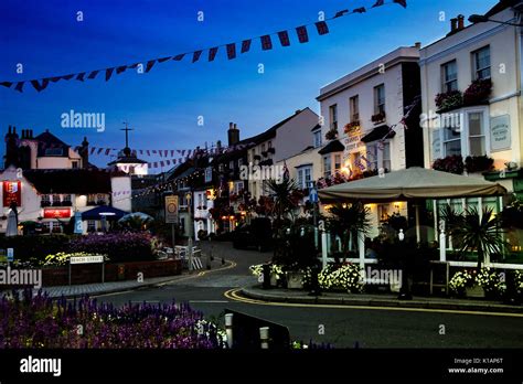 deal town centre night stock photo alamy
