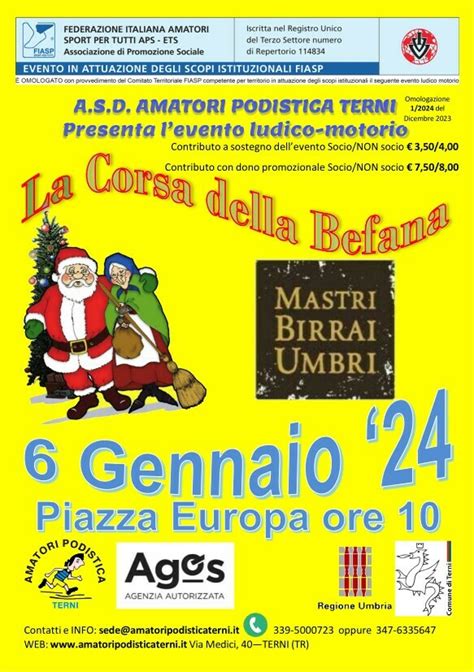 39ª Corsa Della Befana Umbria Terni 06 01 2024