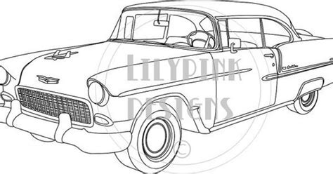 55 Chevy Bel Air Cartoon Sketch Coloring Page 9363 1955 Chevy Bel