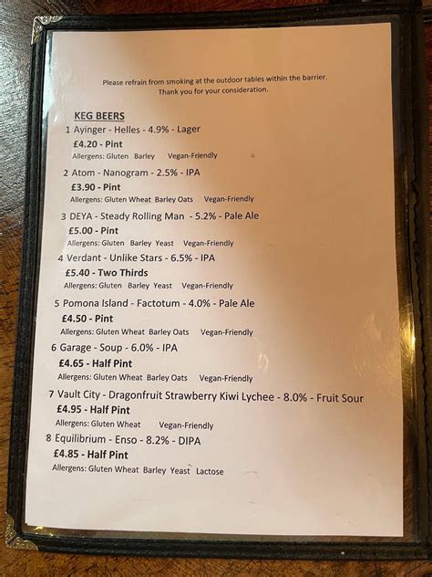 Menu at House Of The Trembling Madness // Stonegate (The Original) pub