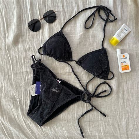 Speedo Swim Speedo Korea Nwt Silver Glitter Triangle Bikini Set