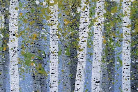 Bluebells And Silver Birch II Spring Landscape Painting