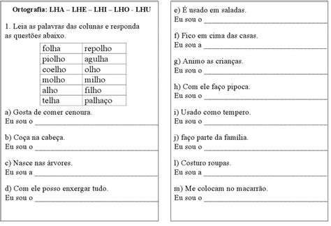 Palavras Que Terminam Com Lho