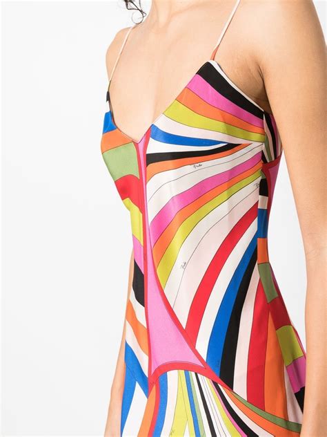 PUCCI Iride Print Silk Maxi Dress Farfetch