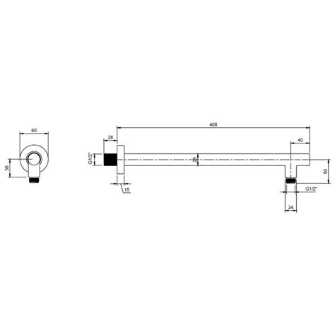 V B Universal Round Wall Mounted Shower Arm Sanctuary Bathrooms