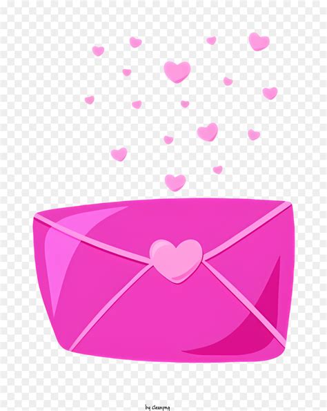 Mail Enveloppe Rose Confettis En Forme De C Ur Png Mail Enveloppe