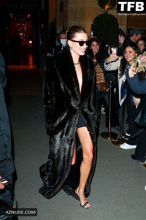 Hailey Baldwin Sexy Seen Flaunting Her Hot Legs At Paris Fashion Week In France Aznude