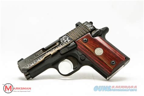 Sig Sauer P938 Engraved Rosewood 9mm New Free S For Sale