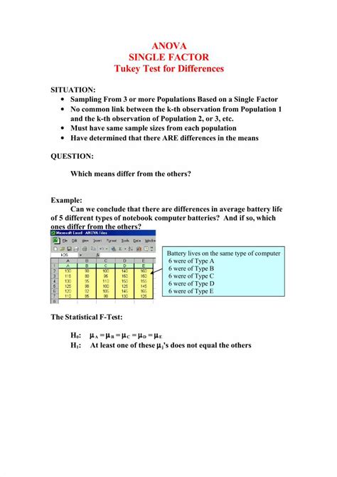 Pdf Anova Single Factor Tukey Test For Differences Dokumen Tips