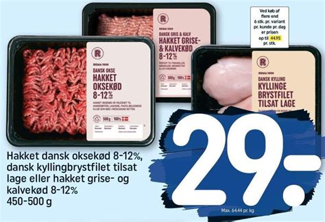 Hakket Dansk Oksek D Dansk Kyllingbrystfilet Tilsat Lage Eller