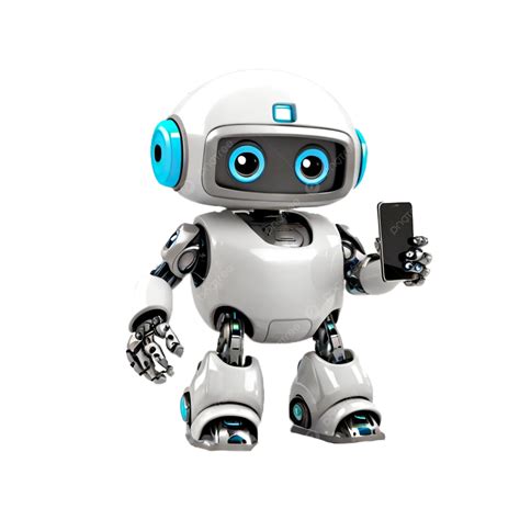 Robotic Assistant Or Artificial Intelligence Robot With Empty Screen Tablet Catoon Robot Mini