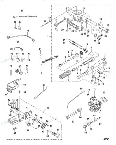 Mercury Outboard 20hp Oem Parts Diagram For Tiller Handle Conversion