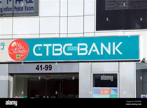 Signage For Ctbc Bank 中國信託 At A Branch Location In Downtown Flushing