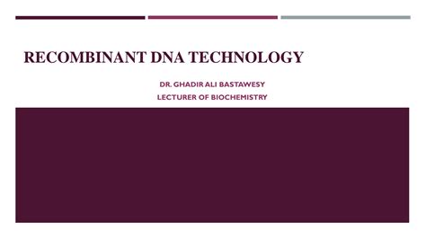 Solution Recombinant Dna Technology Studypool