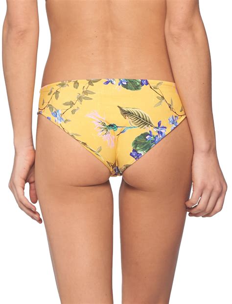 Yellow Floral Fixed Bikini Bottom Bottom Mustard Field Balearic