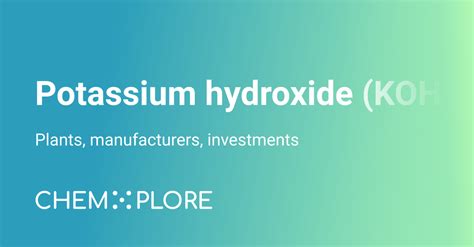 Potassium Hydroxide KOH Plants And Manufacturers News