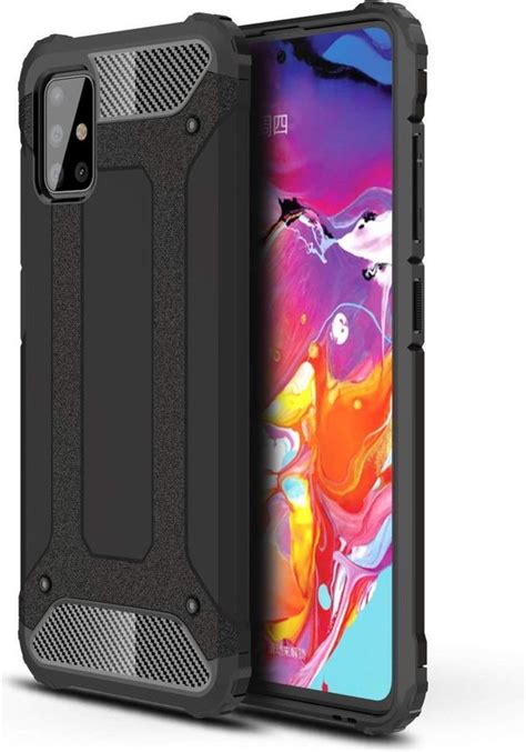 Samsung Galaxy A Hoesje Anti Shock Hybrid Armor Case Zwart Bol