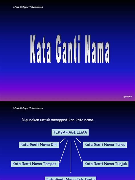 PDF MBT Kata Ganti Nama DOKUMEN TIPS