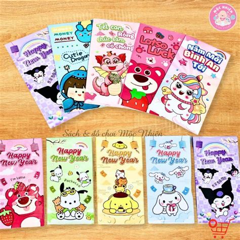 Bao lì xì hình thú hoạt hình hot trend mừng năm mới Tết Ất Tỵ 2025 Combo 10 bao Lazada vn