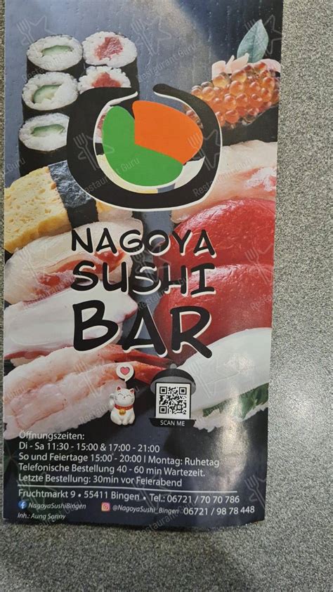 Speisekarte Von Nagoya Sushi Bar Bingen Am Rhein