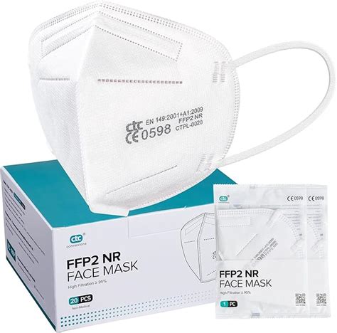 Ffp2 Mask 20 Pack Kn95ffp2 5 Layer Disposable Face Masks Ce 0598 Certified En149 Standard