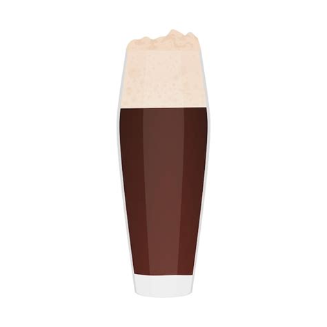 Premium Vector Beer Glass Clear Tall Cup Of Dark Brown Beer With