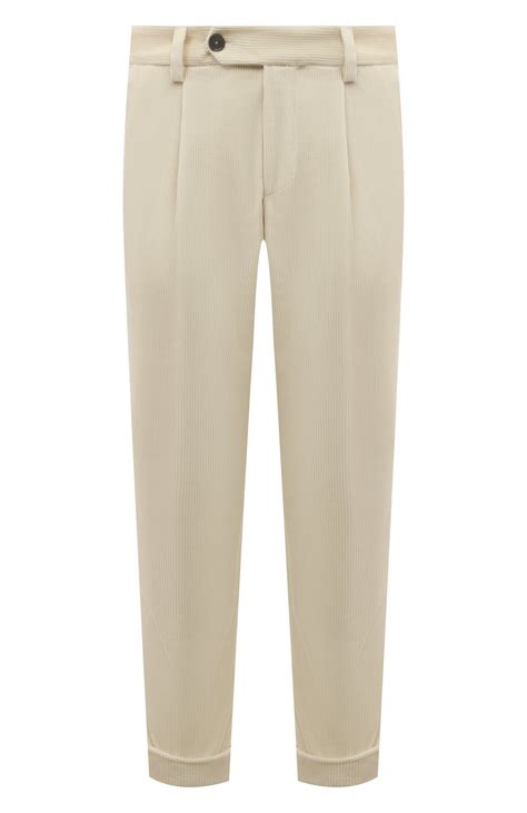 Мужские кремовые хлопковые брюки BOSS купить в интернет-магазине ЦУМ ...
