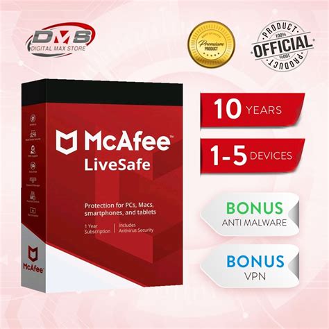 Mcafee LiveSafe Antivirus 2023 Original Code 10 YEAR Computers Tech