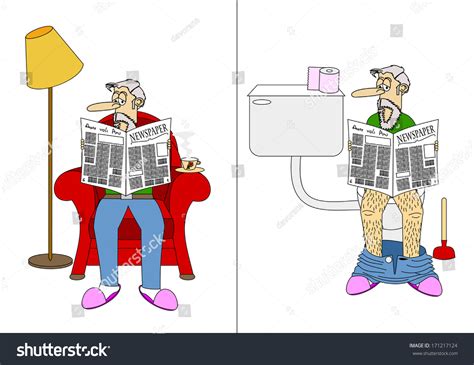 Man Sitting On Chair Reading Paper Vector De Stock Libre De Regalías 171217124 Shutterstock