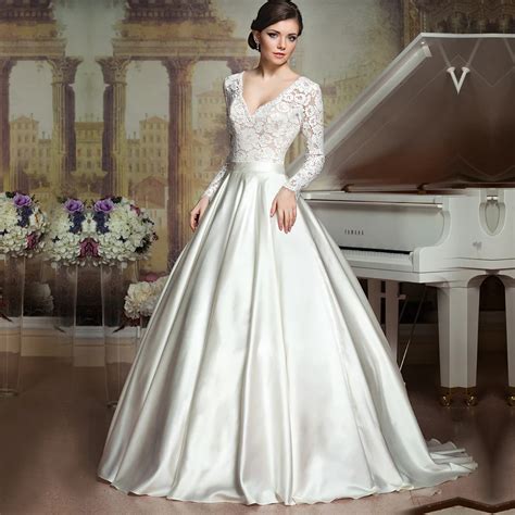 Vestido de Noiva Vintage Wedding dress 2016 White Ivory Long Sleeve ...
