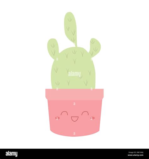 Lindo cactus suculento clip de arte ilustración de dibujos animados