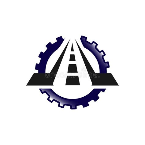 Transportation Road Construction Logo Vector Design Paving Road