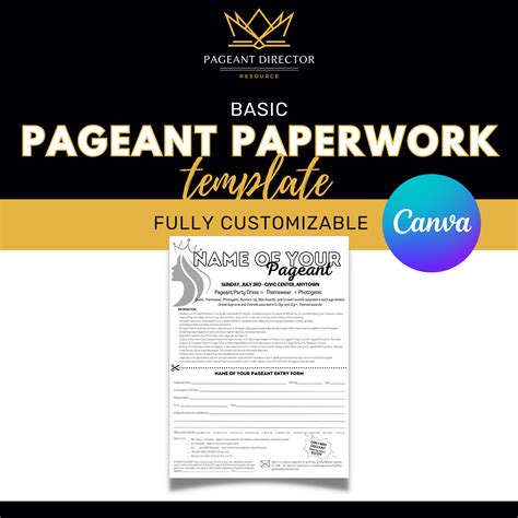 Basic Pageant Paperwork Template Pageant Director Resource