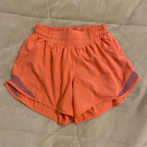 Lulu Neon Pink Hotty Hot Shorts Looks Orange But Depop