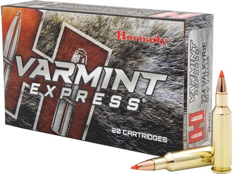 hornady varmint express  valkyrie ammo  grain hornady  max
