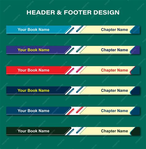 creative header  footer design  color set premium vector