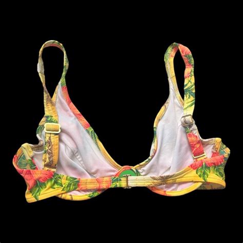 Vintage S Venus Bikini Top In Bright Yellow Depop