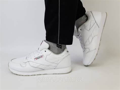 Кроссовки Мужские Весна Лето Белые Reebok Classic Leather. Женские ...