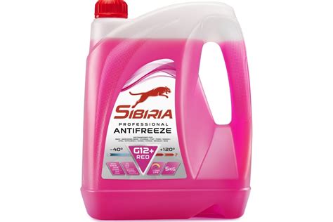 Антифриз Sibiria antifreeze g12+, -40, красный, 5 кг, карбоксилатный ...